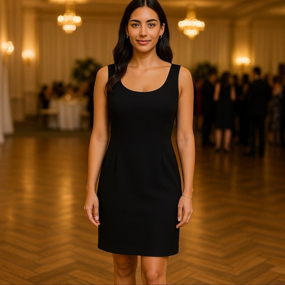 karin stevens Dresses & Skirts - Karin Stevens Women’s Little Black Dress SZ 6 Fitted Scoop Neck Sexy Cocktail